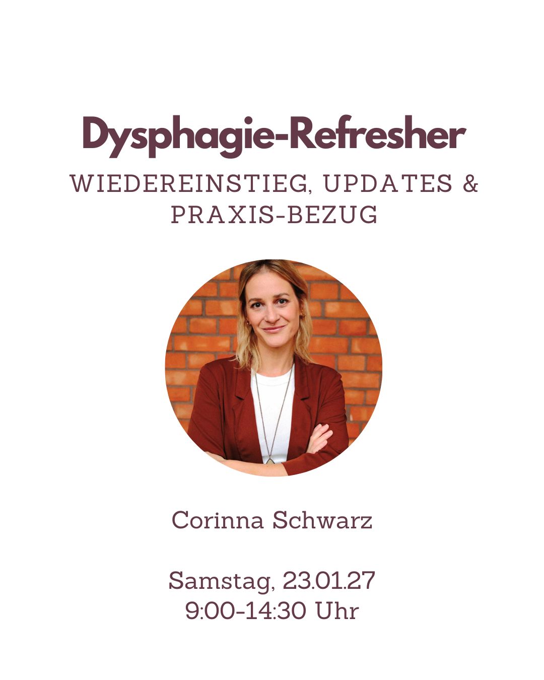Fortbildung Logopädie Dysphagie - Refresher: Wiedereinstieg, Updates & Praxis - Bezug - TherAkademie