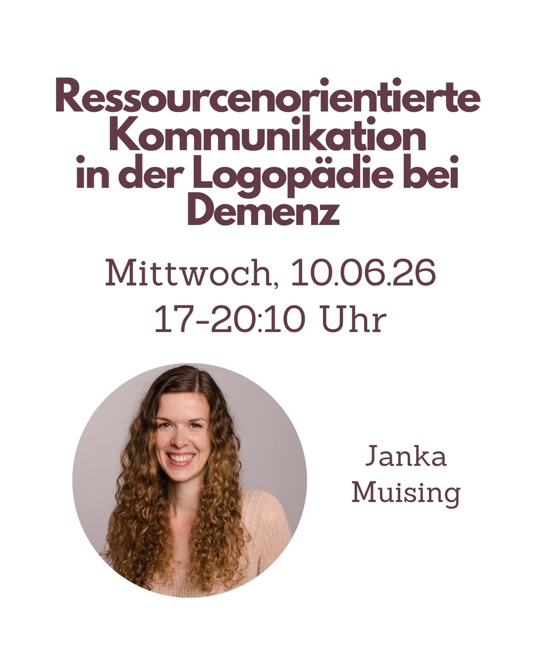 Fortbildung Logopädie bei Demenz: Webinar ressourcenorientierte Kommunikation am 10. Juni 2026